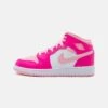 Air Jordan 1 Mid Unisex - Sneakers Hoog - White/Medium Soft Pink/Fierce Pink